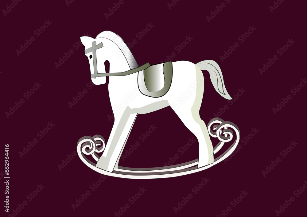 rocking horse on white