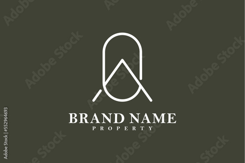 letter O and A logo illustration of a background with a ribbon
