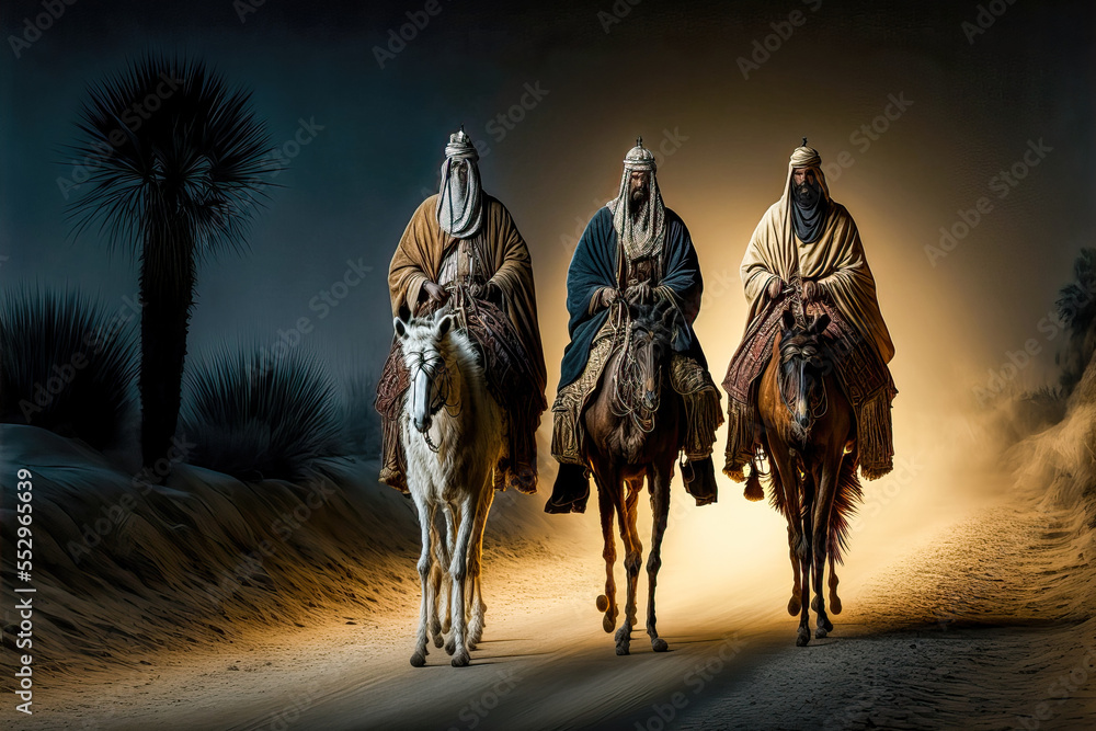 Dreikönige Dreikönigsfest Epiphanias Bethlehem mit Maria und Josef und ...