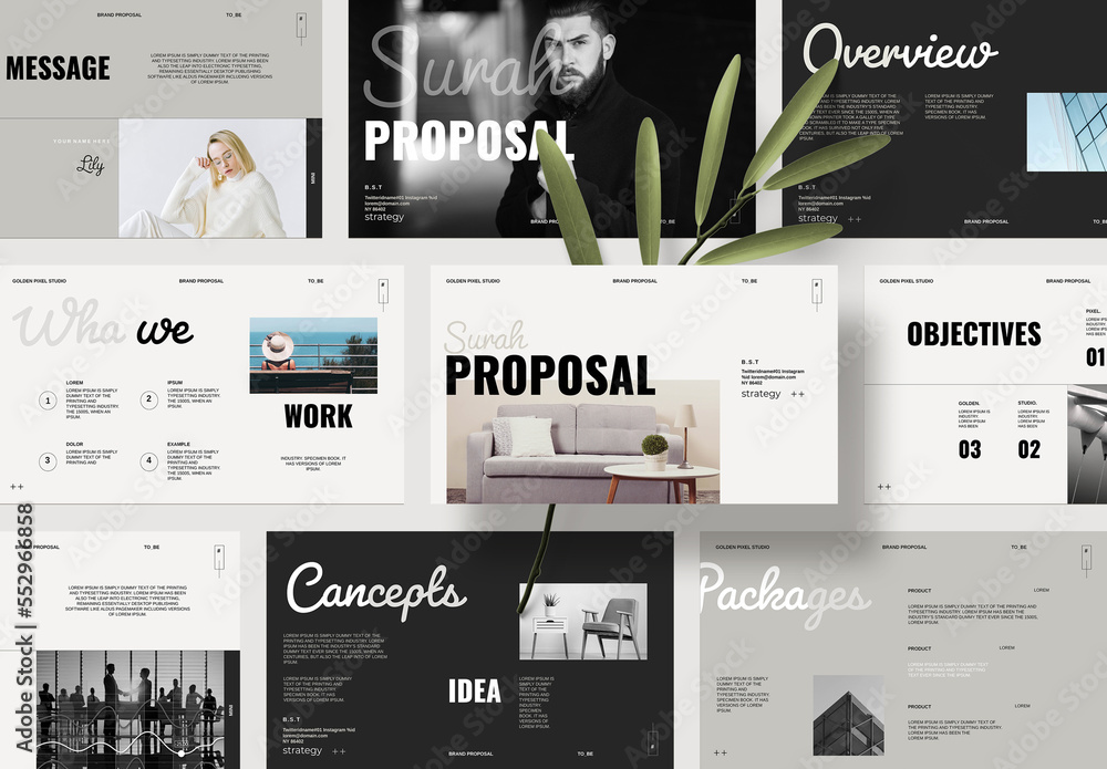 Portfolio Resume Presentation Stock Template Adobe Stock