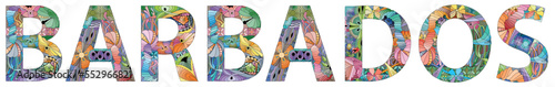 Barbados is an island country in the Lesser Antilles of the West Indies. Vector decorative zentangle object