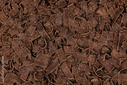 Full frame image of typical Dutch chocolade vlokken or chocolate flakes.