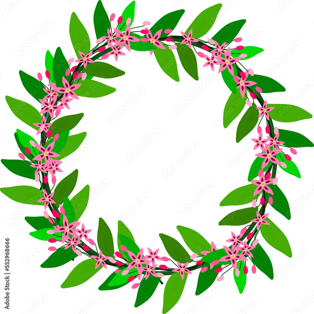 floral wreath, leaves frame