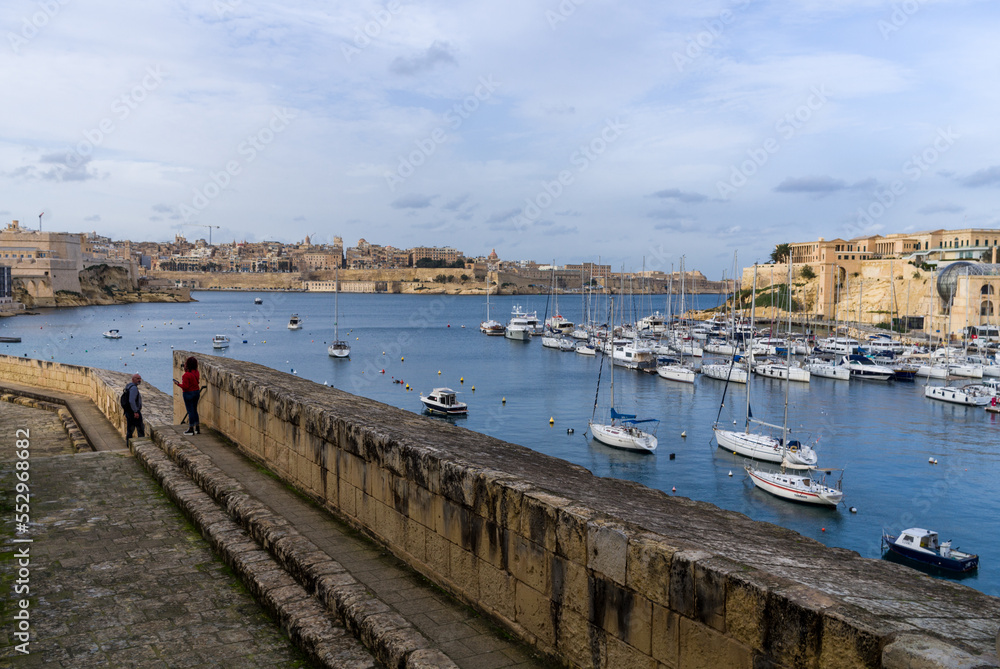 view of the port of valletta city of malta