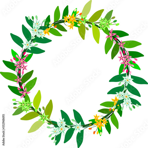 floral wreath  leaves frame