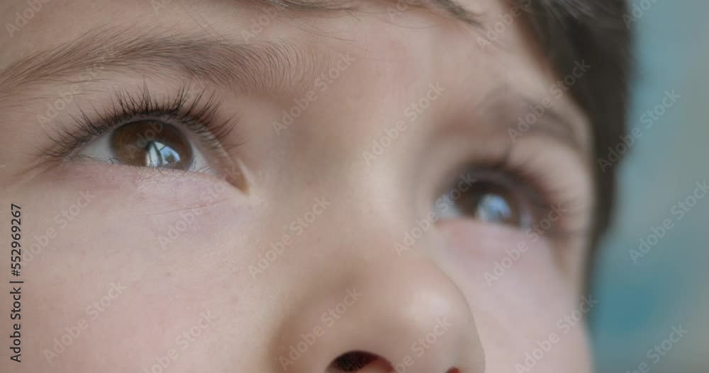 Brown Eyes of Kid Looking Up Closeup. Portrait Little Boy Praying Looking Up at Sky With Hope and Faith, Contemplative Child Face, Close Up. Boy Looks-up God Believer Prayer, Passionate Dreamer Divine Brown Eyes of Kid Looking Up Closeup. Portrait Little Boy Praying Looking Up at Sky With Hope and Faith, Contemplative Child Face, Close Up. Boy Looks-up God Believer Prayer, Passionate Dreamer Divine