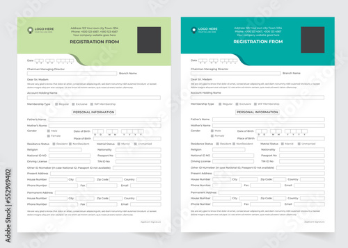 Registration Form Layout 2023