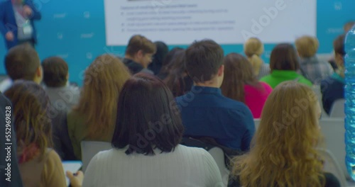 Wallpaper Mural Back view seats with listeners sitting in large a hall Torontodigital.ca