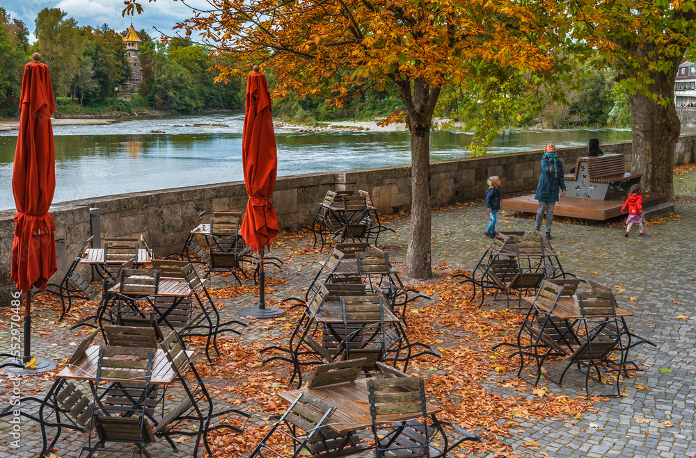Autumn cafe in Landberg-am-Lech, Germany