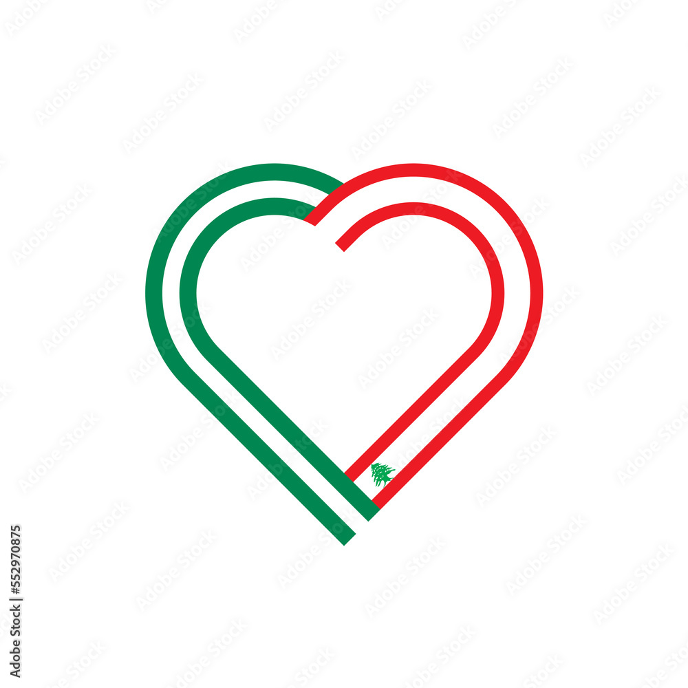 unity concept. heart ribbon icon of nigeria and lebanon flags. vector illustration isolated on white background unity concept. heart ribbon icon of nigeria and lebanon flags. vector illustration isolated on white background