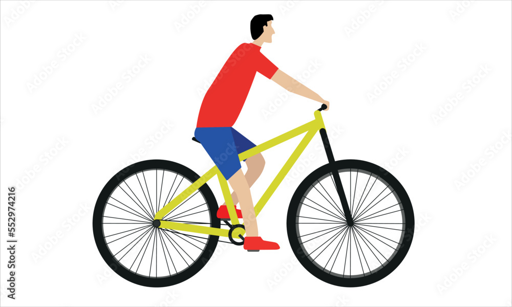 Fototapeta premium Person riding a bike vector