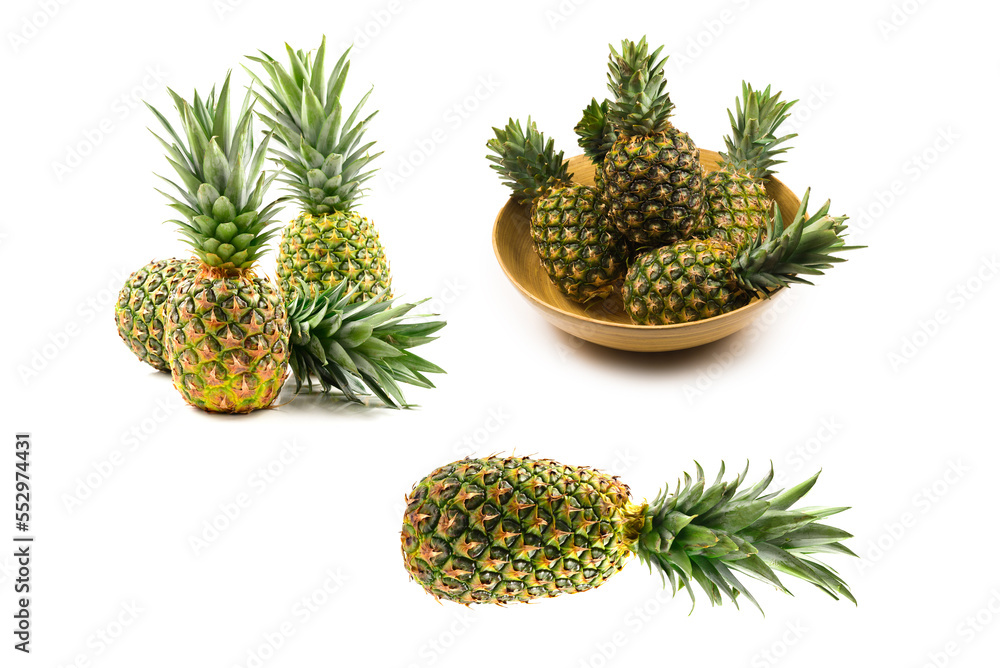 Pineapple in a bowl isolated om white. Pineapple in a bowl isolated om white.