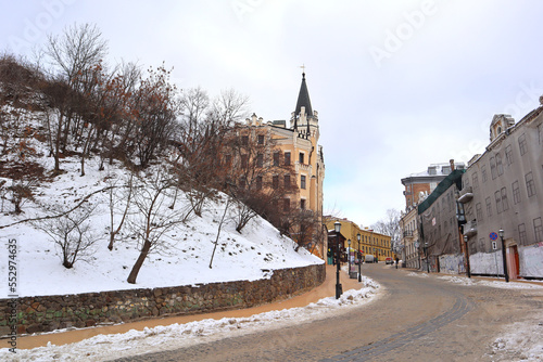 Richard's Castle on Andreevsky Spusk in winter time in Kyiv, Ukraine photo