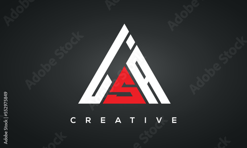 Triangle letters LSA monogram logo photo