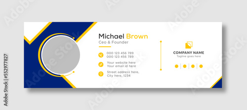 Corporate business professional modern email signature template or email footer and personal social media cover template design creative layout.