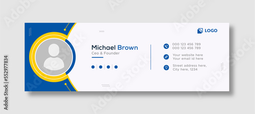 Corporate business professional modern email signature template or email footer and personal social media cover template design creative layout.