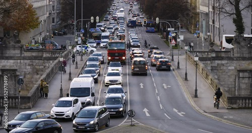 Munich germany traffic city centre cars downtown.