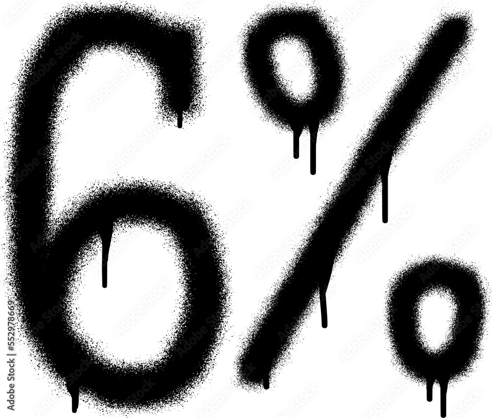 6 percent with black spray paint 6 percent with black spray paint