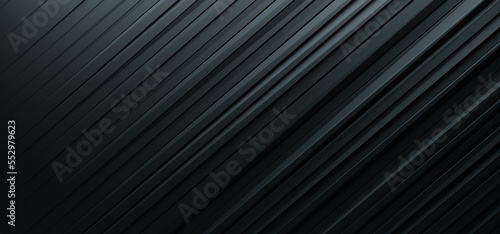 Black geometric abstract background. Striped background with gradient. 3d rendering.