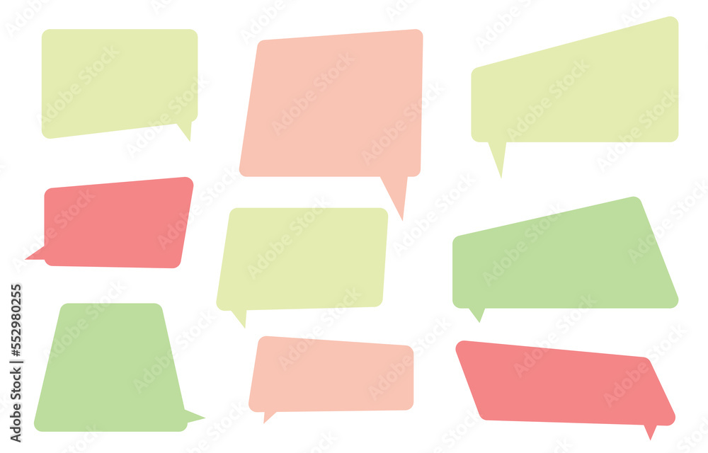 Set pastel speech bubbles on white background. chat box or chat vector square and doodle message or communication icon Cloud speaking for comics and minimal message dialog Set pastel speech bubbles on white background. chat box or chat vector square and doodle message or communication icon Cloud speaking for comics and minimal message dialog
