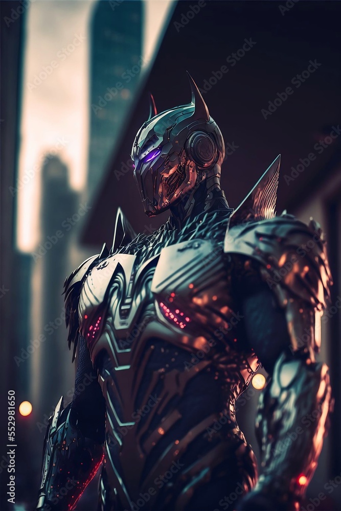 Futuristic robot in suit digital illustration Futuristic robot in suit digital illustration