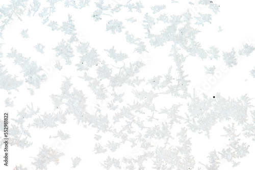 Vászonkép snow frost on the window glass on a frosty day, natural patterns, isolated from