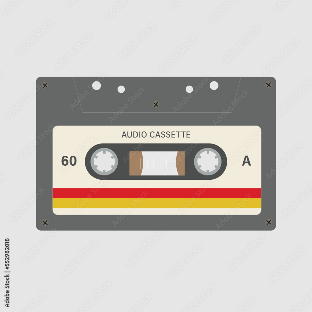 Black audio cassette retro style Black audio cassette retro style