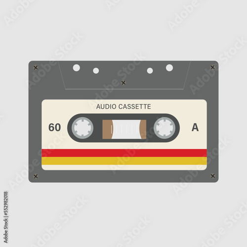Black audio cassette retro style