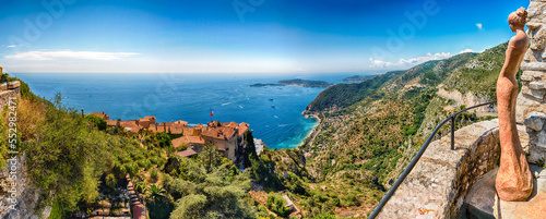 View over the coastline of the French Riviera, Eze, France