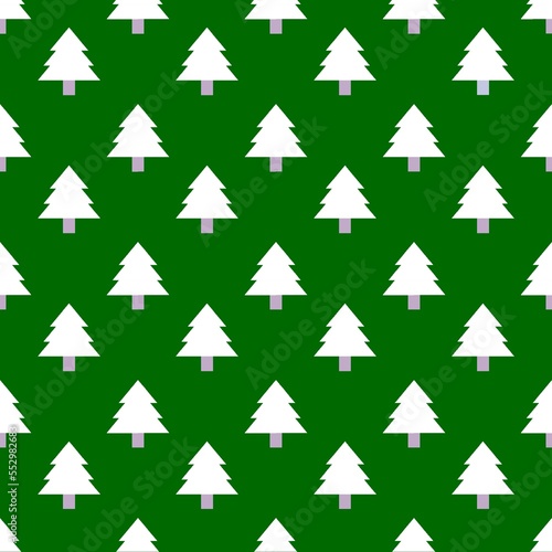 Geometric pattern seamless white pines green 3d illustration can be used in decorative design Fashion clothes, curtains, tablecloths, gift wrapping paper
