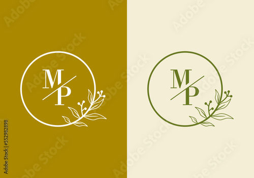 letter M, logo P, suitable for the company's initial symbol.