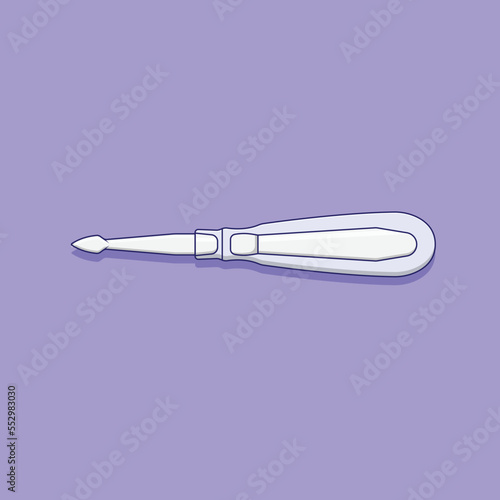 Dental Elevators Vector Icon Illustration. Surgical Tools Vector. Flat Cartoon Style Suitable for Web Landing Page, Banner, Flyer, Sticker, Wallpaper, Background