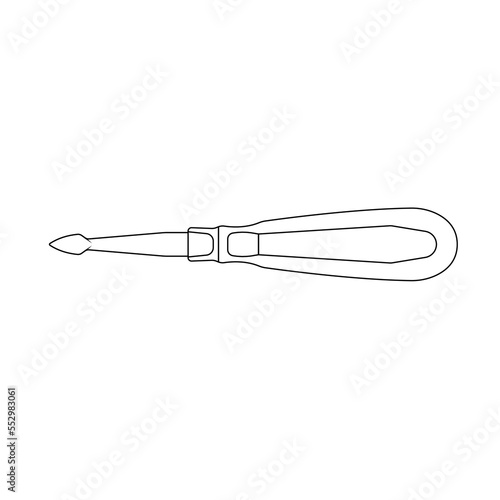 Dental Elevators Outline Icon Illustration on White Background