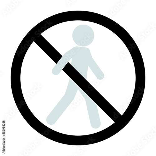 Simple transparent Background gery black Do not enter sign, no trespassing, prohibit people from passing warning sign, icon, symbol isolated vector