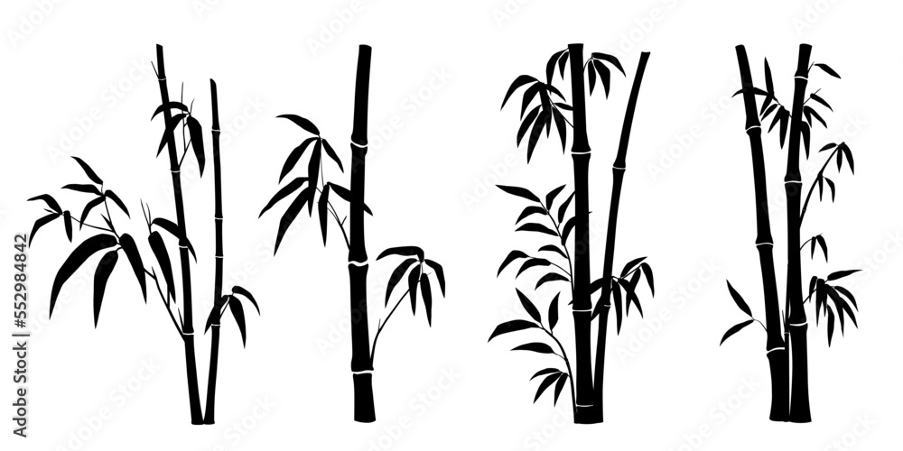 bambus silhouettes volume 2 - obrazy, fototapety, plakaty 