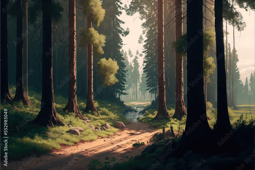 Forest Wallpaper, 4k Landscape Stock Illustration | Adobe Stock