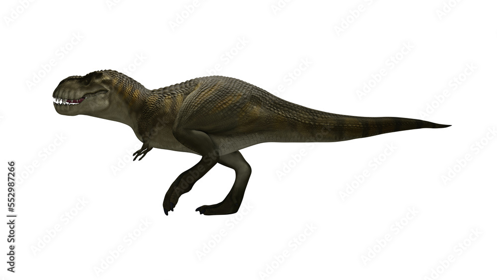 Naklejka premium Dinosaur Trex walking on render image