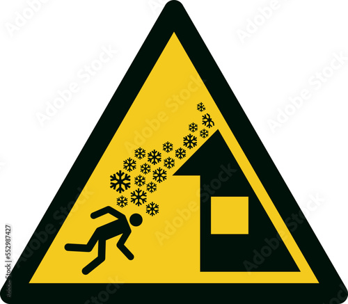 ISO 7010 W040 Warning; Roof avalanche