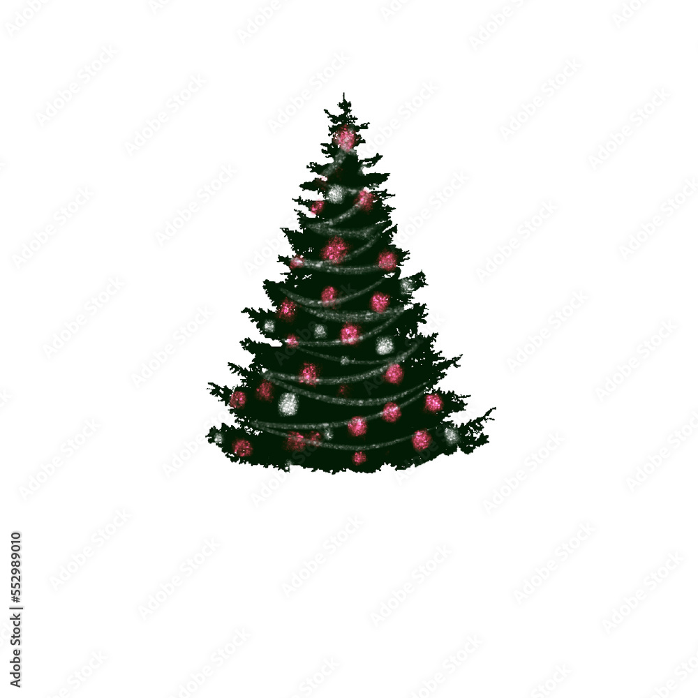 christmas tree with red ball
