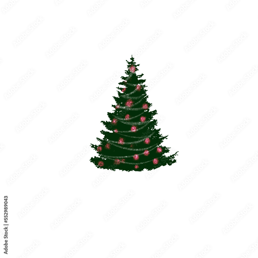 christmas tree isolated on white