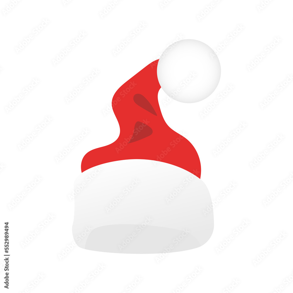 Santa Claus hat or Christmas red cap with hairy edges isolated on transparent background. PNG file. Santa Claus hat or Christmas red cap with hairy edges isolated on transparent background. PNG file.