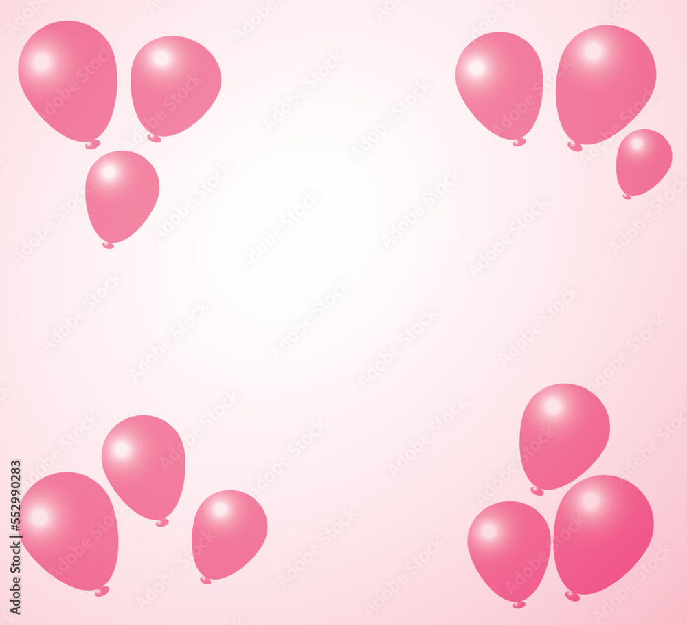 pink balloons eps vector background birthday