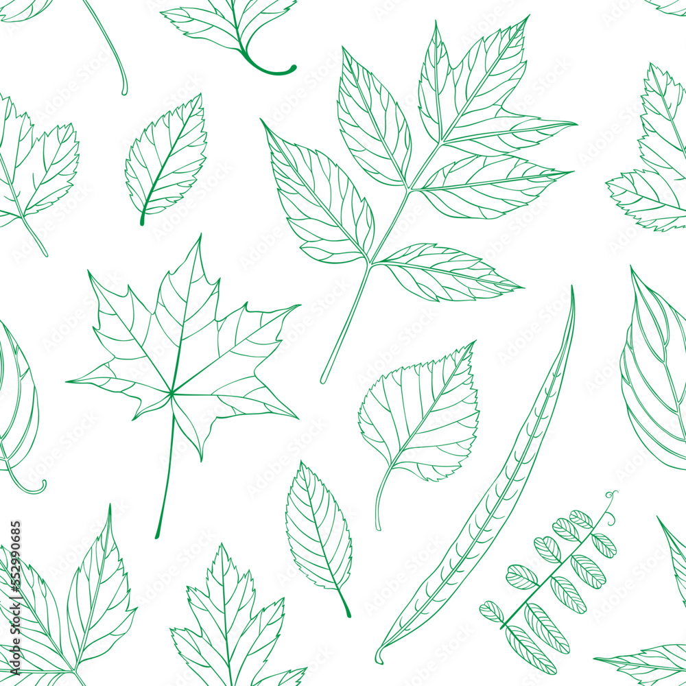 Leaves seamless pattern, leaf background Leaves seamless pattern, leaf background