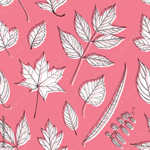 Leaves seamless pattern, leaf background
