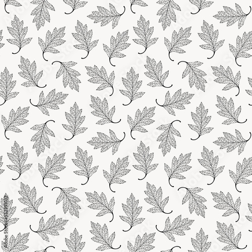 Leaves seamless pattern, leaf background