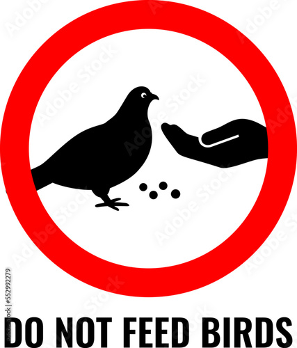 Do not feed the birds vector sign