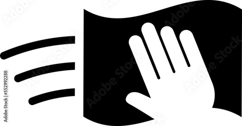Hand with cleaning wet wipe vector icon