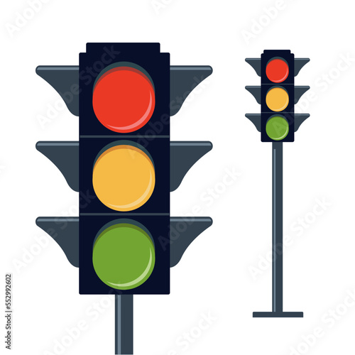 Traffic light vector illustration isolated on white background