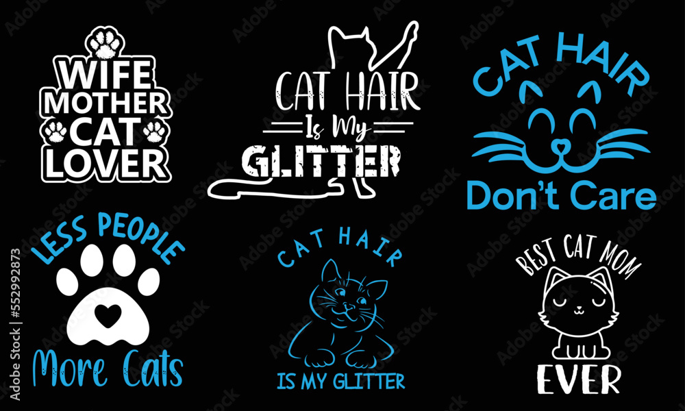 Fototapeta premium Cat Typography Creative T-shirt Design