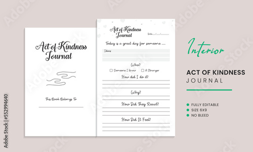 Act of Kindness Journal Kdp Interior Template